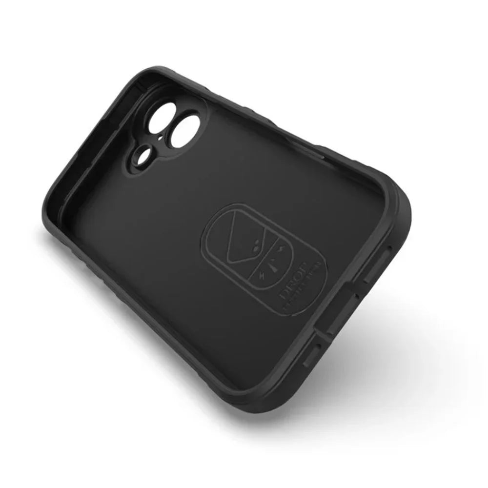 WANLONFENG For iPhone 16 Plus TPU Case  HD Series Anti Slip Phone Cover with Tempered Glass - Black - 4
