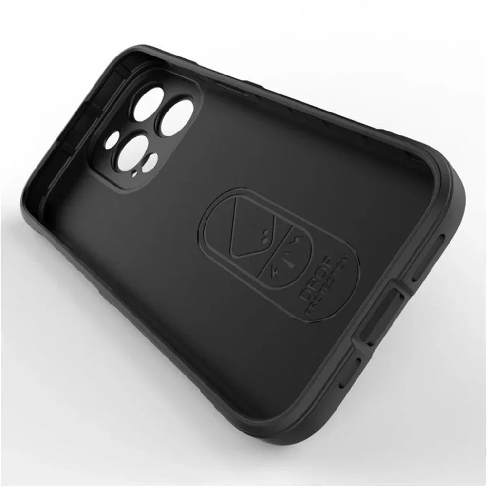 WANLONFENG For iPhone 15 Pro Max TPU Case  HD Series Anti Slip Phone Cover with Tempered Glass - Black - 3