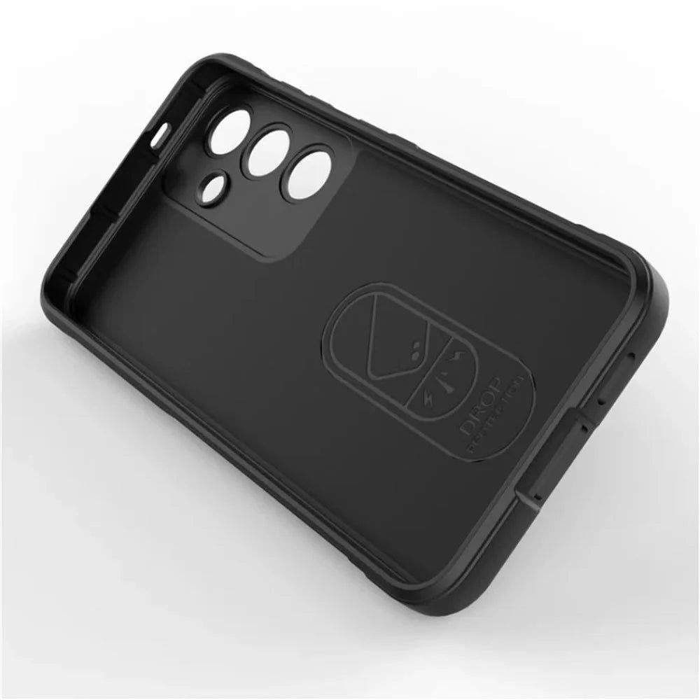 WANLONFENG For Samsung Galaxy S24 TPU Case  HD Series Anti Slip Phone Cover with Tempered Glass - Black - 4