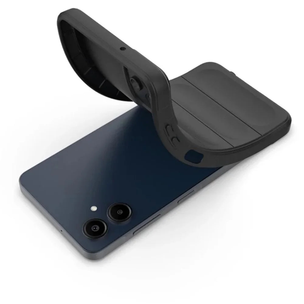 WANLONFENG For Samsung Galaxy A06 4G TPU Case  HD Series Anti Slip Phone Cover with Tempered Glass - Black - 5