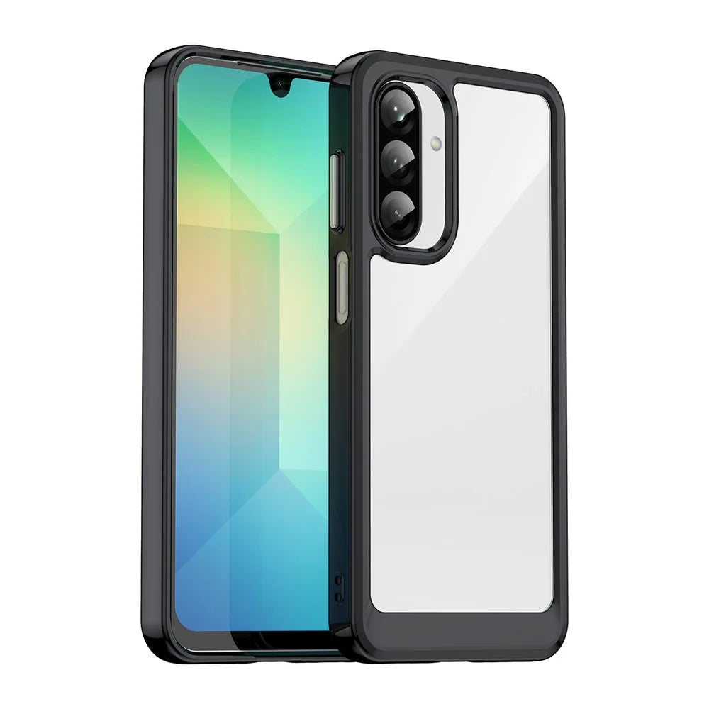 WANLONFENG For Samsung Galaxy A26 5G Phone Case  XC Series TPU Acrylic Cover with Tempered Glass (Big Lens Hole) - Black - 2