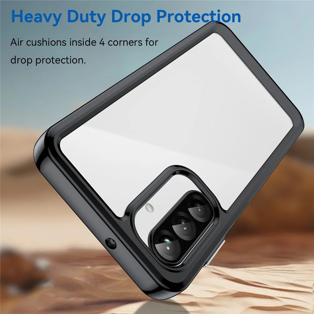 WANLONFENG For Samsung Galaxy A26 5G Phone Case  XC Series TPU Acrylic Cover with Tempered Glass (Big Lens Hole) - Black - 4