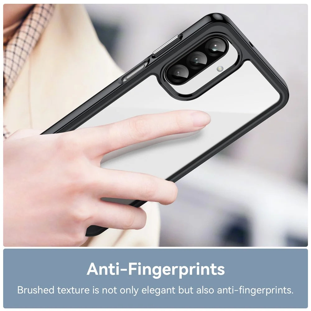 WANLONFENG For Samsung Galaxy A26 5G Phone Case  XC Series TPU Acrylic Cover with Tempered Glass (Big Lens Hole) - Black - 6