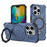 For iPhone 16 Pro Max Magnetic Case Rotating Metal Kickstand Shockproof PC + TPU Phone Back Cover - Dark Blue - 1