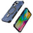 For iPhone 16 Pro Max Magnetic Case Rotating Metal Kickstand Shockproof PC + TPU Phone Back Cover - Dark Blue - 2