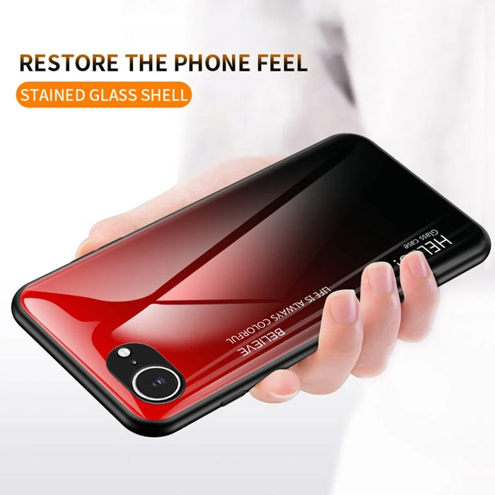 For iPhone 17e / 16e Case Anti-Scratch Tempered Glass + PC + TPU Phone Cover - Gradient Rose - 2