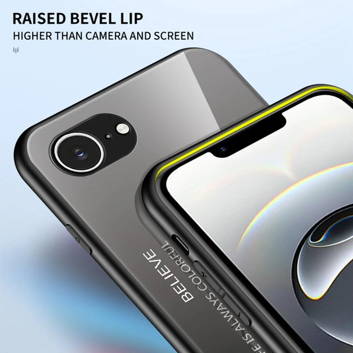 For iPhone 17e / 16e Case Anti-Scratch Tempered Glass + PC + TPU Phone Cover - Gradient Rose - 4