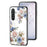 For Samsung Galaxy A36 5G Case Floral Pattern TPU + Tempered Glass Protective Phone Cover - White Flower Bush - 1