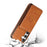 For Samsung Galaxy S24 FE Case Card Holder Kickstand PU Leather + TPU Phone Cover - Brown - 5