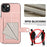 For iPhone 15 Plus Case RFID Blocking Card Holder Kickstand TPU + PU Leather Phone Back Cover - Rose Gold - 4