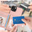 For iPhone 15 Plus Case RFID Blocking Card Holder Kickstand TPU + PU Leather Phone Back Cover - Rose Gold - 6
