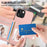 For iPhone 15 Case RFID Blocking Card Holder Kickstand TPU + PU Leather Phone Back Cover - Rose Gold - 6