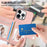 For iPhone 16 Pro Max Case RFID Blocking Card Holder Kickstand TPU + PU Leather Phone Back Cover - Rose Gold - 6