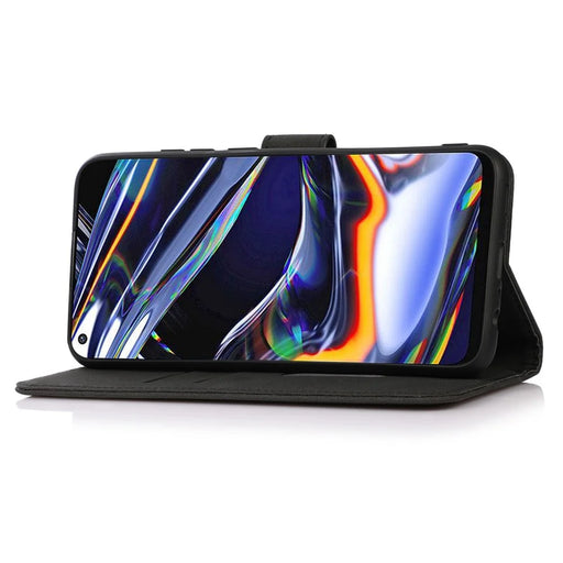 KHAZNEH For Samsung Galaxy S23 Ultra Textured PU Leather Phone Case Magnetic Clasp Foldable Stand Full Protection Phone Wallet Cover - Black - 2