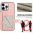 For iPhone 16 Pro Case RFID Blocking Card Holder Kickstand TPU + PU Leather Phone Back Cover - Rose Gold - 4