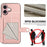 For iPhone 16 Case RFID Blocking Card Holder Kickstand TPU + PU Leather Phone Back Cover - Rose Gold - 4