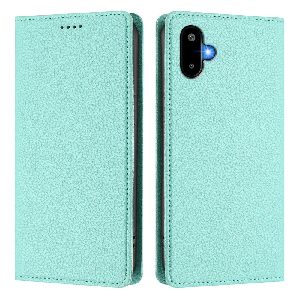 For Samsung Galaxy M06 5G / Galaxy F06 5G Wallet Case RFID Blocking Litchi Texture Leather Mobile Cover - Mint Green - 3