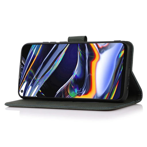 KHAZNEH For Samsung Galaxy S23+ Textured PU Leather Phone Drop-proof Case Magnetic Clasp Foldable Stand Wallet Cover - Green - 2