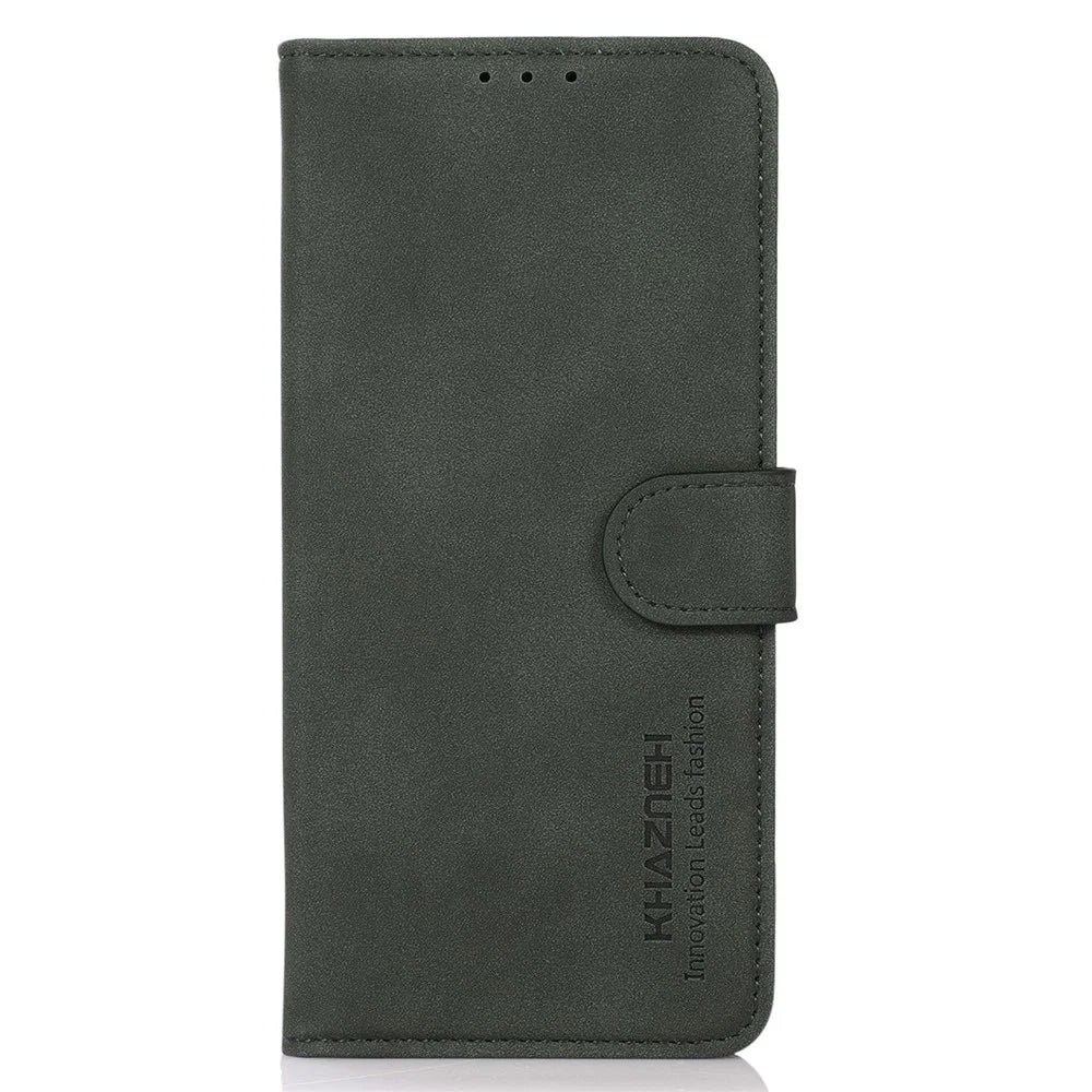 KHAZNEH For Samsung Galaxy S23+ Textured PU Leather Phone Drop-proof Case Magnetic Clasp Foldable Stand Wallet Cover - Green - 6