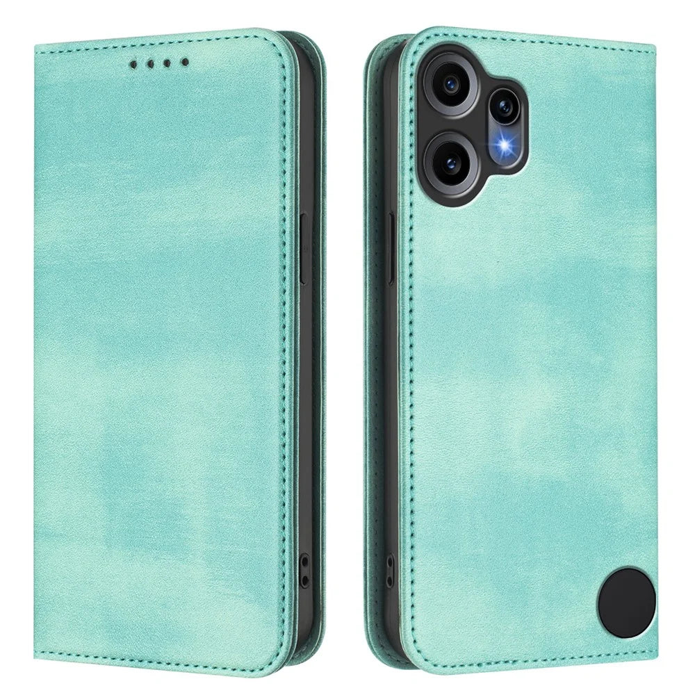 For Nothing CMF Phone 2 Pro Wallet Cases Retro Texture RFID Blocking Leather Phone Cover - Mint Green - 1