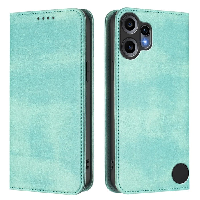 For Nothing CMF Phone 2 Pro Wallet Cases Retro Texture RFID Blocking Leather Phone Cover - Mint Green - 1