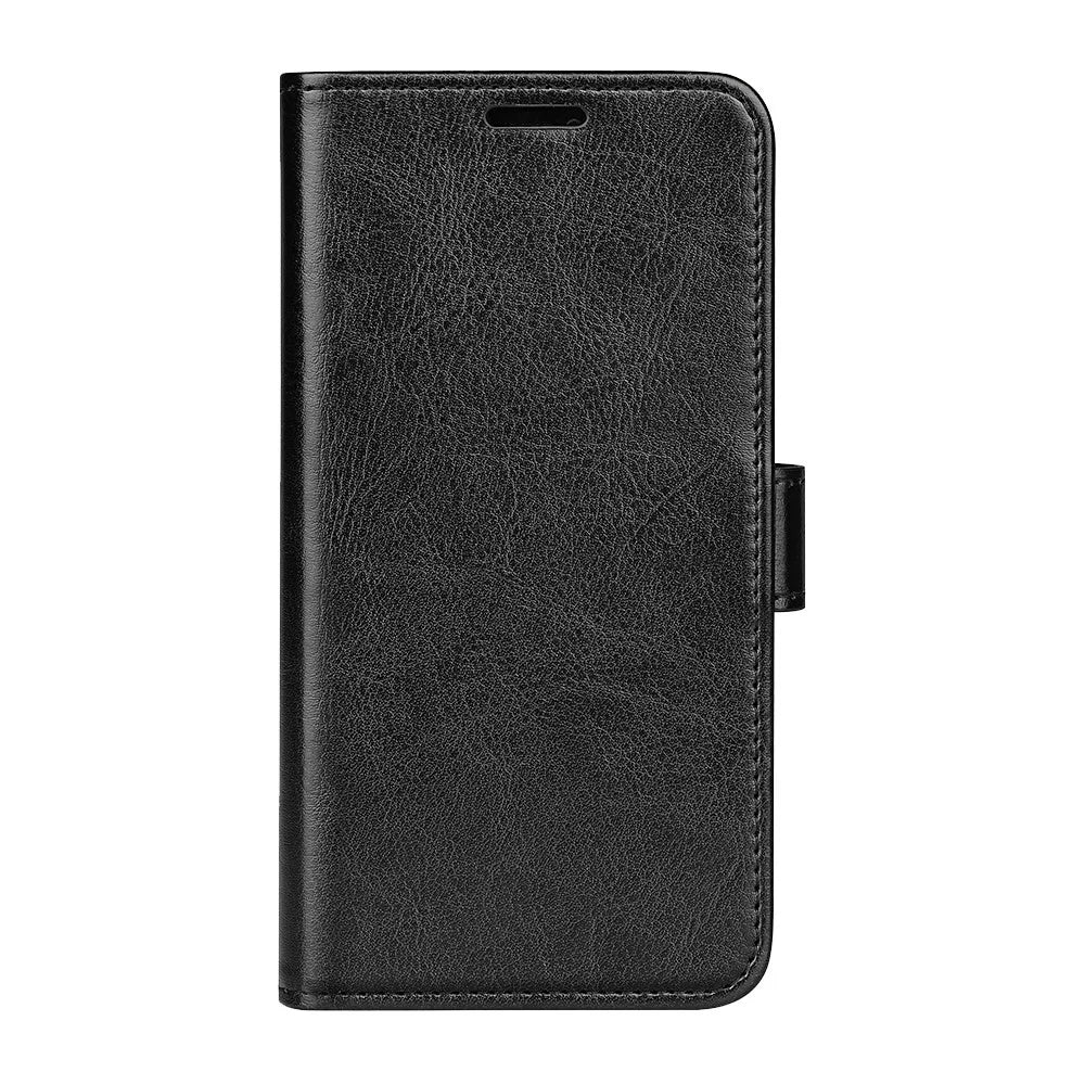 For iPhone 17 Case Crazy Horse Texture Stand Leather Phone Cover - Black - 5