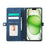 For iPhone 16 Case Zipper Pocket 9 Card Slots PU Leather Phone Cover with Wrist Strap - Blue - 2