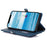 For iPhone 15 Case Zipper Pocket 9 Card Slots PU Leather Phone Cover with Wrist Strap - Blue - 2