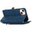 For iPhone 15 Case Zipper Pocket 9 Card Slots PU Leather Phone Cover with Wrist Strap - Blue - 4