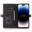 For iPhone 15 Pro Max Case Zipper Pocket 9 Card Slots PU Leather Phone Cover with Wrist Strap - Black - 3