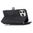 For iPhone 15 Pro Max Case Zipper Pocket 9 Card Slots PU Leather Phone Cover with Wrist Strap - Black - 4