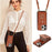 For iPhone 15 Pro Max Case Card Holder Ring Kickstand TPU + PU Leather Phone Cover with Long Strap - Brown - 7