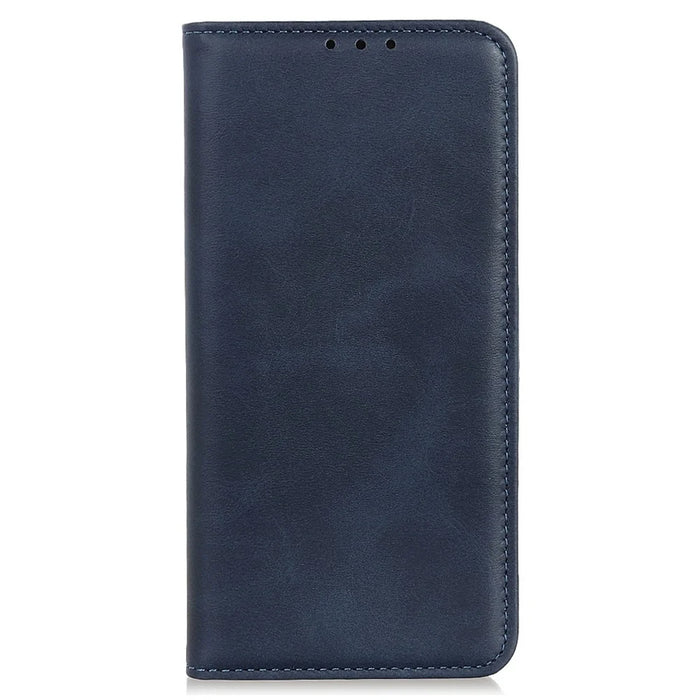 For Samsung Galaxy S23 Ultra Anti-scratch Magnetic Auto Closing Phone Case Cowhide Texture Split Leather Flip Wallet Cover with Stand - Blue - 6