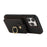 For iPhone 15 Pro Case Card Holder Ring Kickstand TPU + PU Leather Phone Cover with Long Strap - Black - 3
