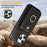 For iPhone 15 Pro Case Card Holder Ring Kickstand TPU + PU Leather Phone Cover with Long Strap - Black - 7