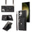 For Samsung Galaxy S25 Ultra Case PU Leather + TPU RFID Blocking Card Slots Phone Cover with 2 Straps - Black - 1
