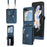 For Samsung Galaxy Z Flip5 5G Case PU Leather + TPU RFID Blocking Card Slots Phone Cover with 2 Straps - Blue - 1