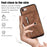 For iPhone 17e / 16e Case PU Leather + TPU RFID Blocking Card Slots Phone Cover with 2 Straps - Brown - 6
