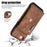 For iPhone 17e / 16e Case PU Leather + TPU RFID Blocking Card Slots Phone Cover with 2 Straps - Brown - 7