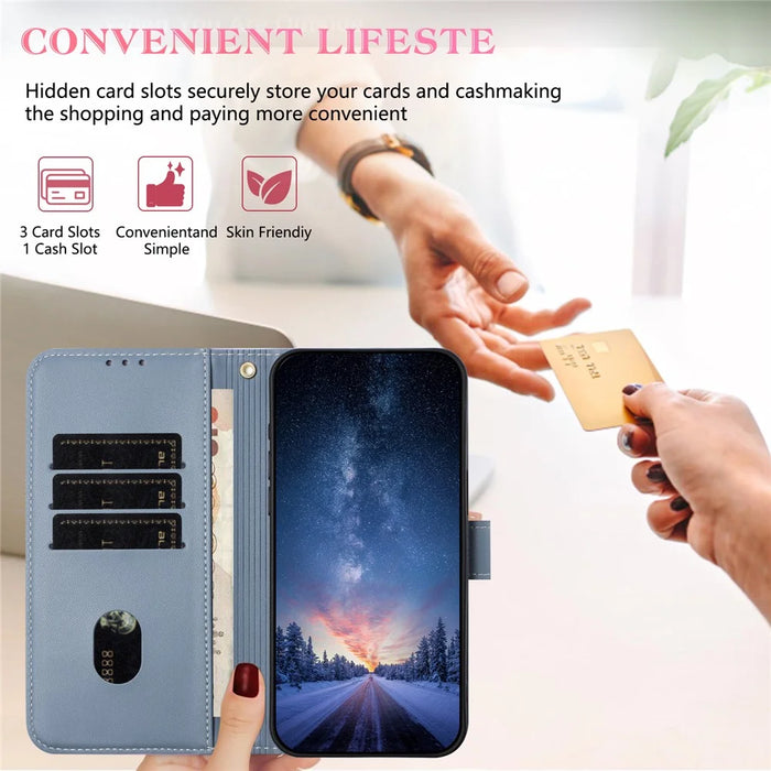 For iPhone 16 Pro Max Case Bowknot Decor Wallet Leather Phone Cover with Wrist Strap - Purple - 4