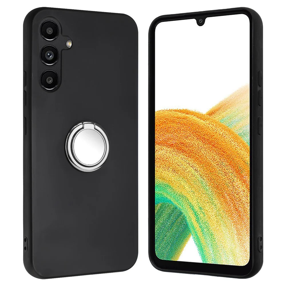 For Samsung Galaxy A17 5G / A17 4G / A26 5G Case Ring Kickstand Soft TPU Matte Phone Cover - Silver - 1