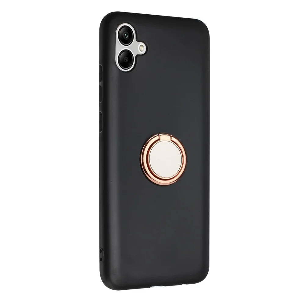 For Samsung Galaxy A07 4G / A07 5G / A06 5G / A06 4G Case Ring Kickstand Soft TPU Matte Phone Cover - Rose Gold - 5