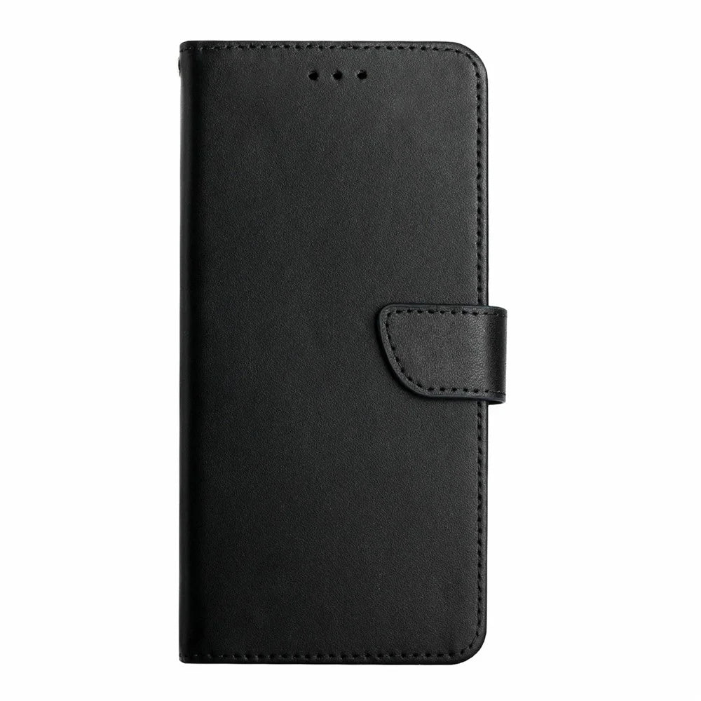 For Samsung Galaxy A07 4G / A07 5G / A06 5G / A06 4G Case Genuine Cow Leather Phone Cover Nappa Texture - Black - 7