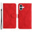 For iPhone 17 Case Skin Touch Lines Imprinted PU Leather Flip Phone Cover - Red - 1
