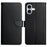 For iPhone 17 Case Genuine Cow Leather Phone Cover Nappa Texture - Black - 1