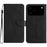 For iPhone 18 Pro / 17 Pro Case Skin Touch Lines Imprinted PU Leather Flip Phone Cover - Black - 1