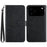 For iPhone 18 Pro / 17 Pro Case Butterfly Flower Imprinted Leather Phone Cover with Strap - Black - 1