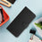 For iPhone 18 Pro / 17 Pro Case Wallet Imprint PU Leather Flip Folio Phone Cover - Black - 7