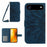 For iPhone Air Case Sunflower Imprint PU Leather Phone Cover with Long Strap - Dark Blue - 1