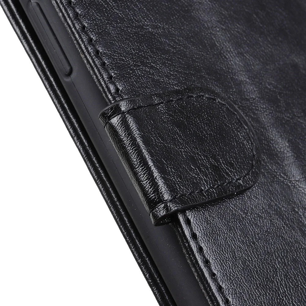 For Samsung Galaxy S23+ Crazy Horse Texture PU Leather Wallet Case Magnetic Clasp Phone Flip Stand Cover - Black - 5